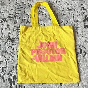 “JOHN PROCTOR IS THE VILLAIN” Yellow Tote Bag